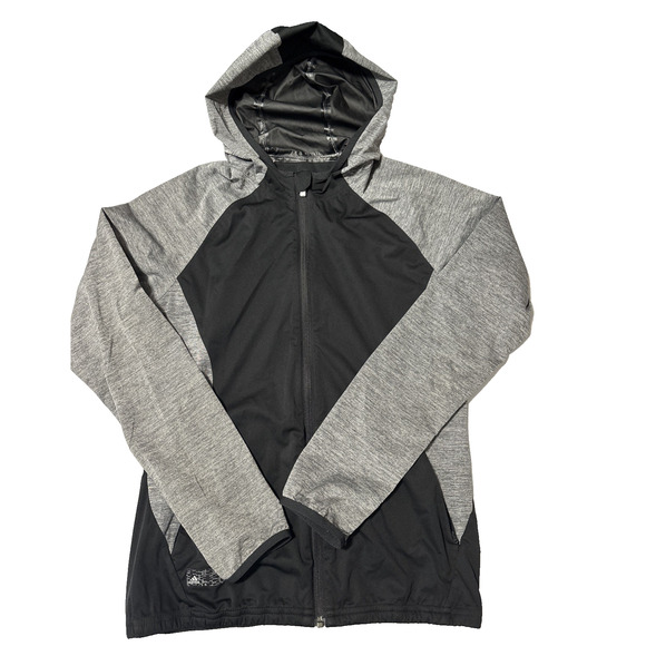 Adidas Women's S Climastorm Golf Jacket Black Gray Lightweight Running Athletic - Picture 1 of 8